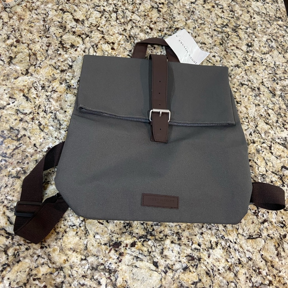 Gray and Brown Men's Backpack